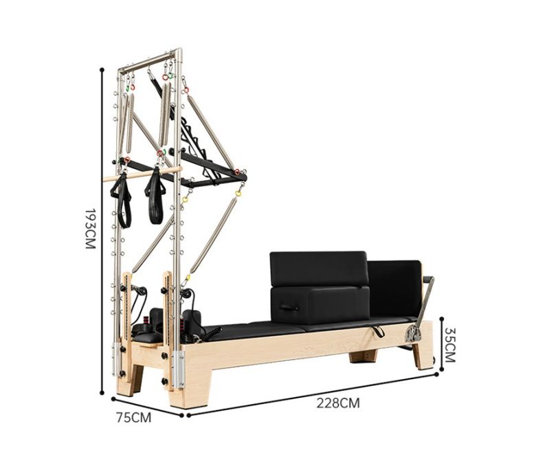 Studio Pilates Maple Reformer met half trapeze