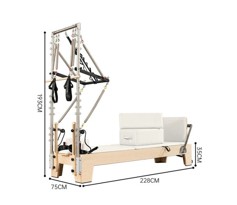 Studio Pilates Maple Reformer met half trapeze