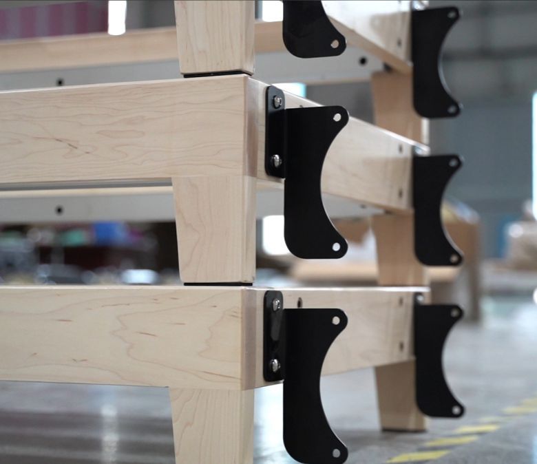Opvouwbare Pilates -trainingsmachine met houten benen