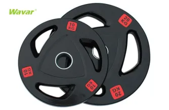 Hoogwaardige afgeronde barbell gewichtsplaat met 3 greepgaten-groothandel uit China