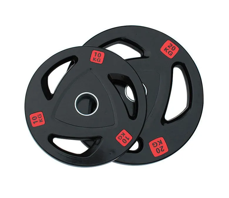 Afgeronde barbell gewichtsplaat met 3 greepgaten