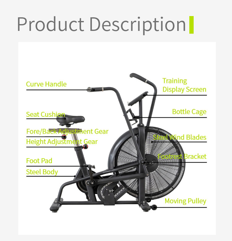 Huishoudelijke aerobe fitness Windweerstand fiets