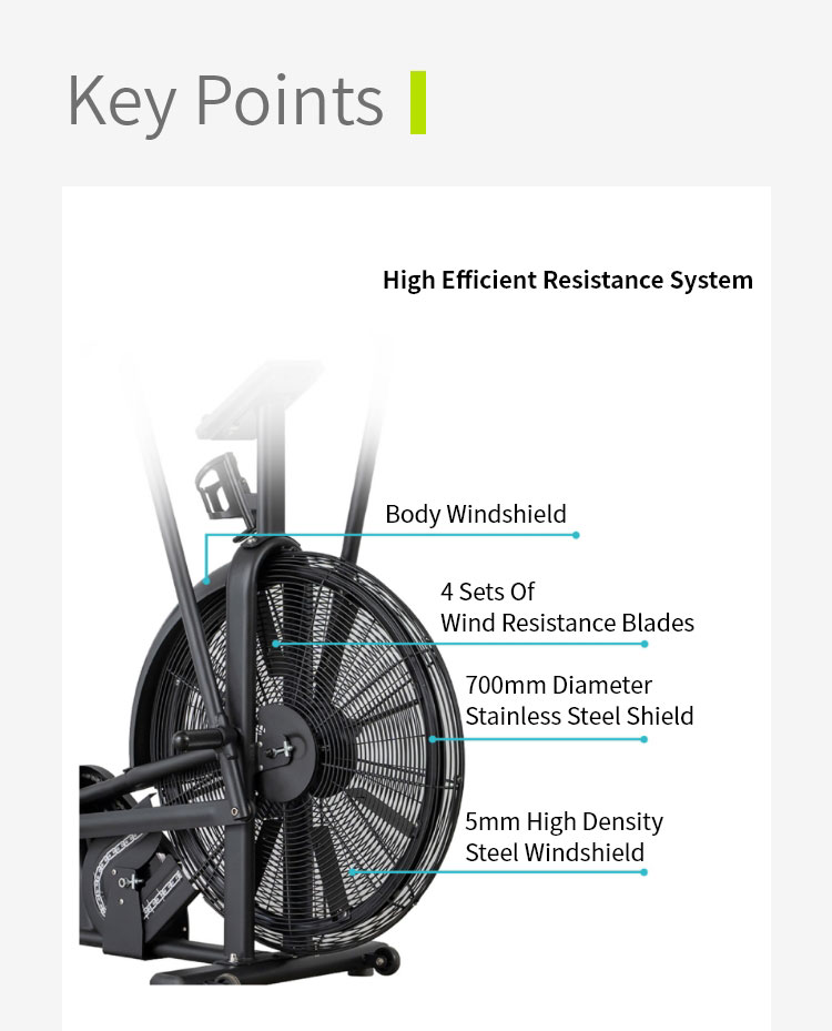 Huishoudelijke aerobe fitness Windweerstand fiets